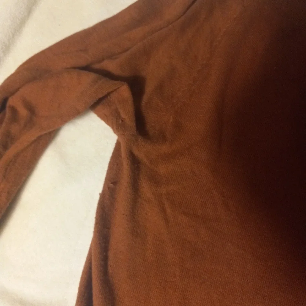 Alan Flusser Mens COTTON Cashmere 1/4 Zip Pullover Sweater RUST BROWN X-LARGE